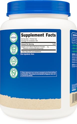 Nutricost Lion's Mane powder dissolves easily in hot or cold beverages.