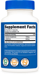 Nutricost Liposomal Glutathione photographed in a facility signifying NSF-certified production.
