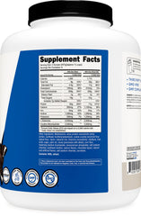 Label highlights non-GMO and quality testing for Nutricost mass gainer.