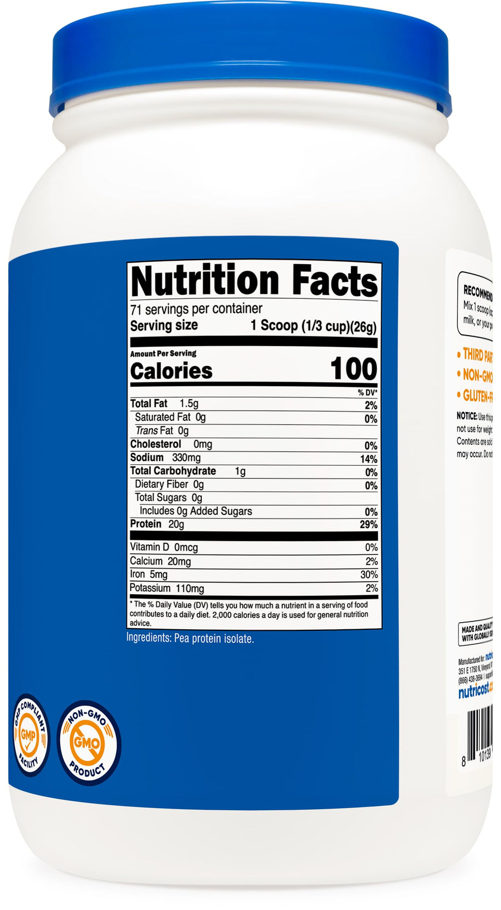 Nutricost scoop included for precise 20g servings.
