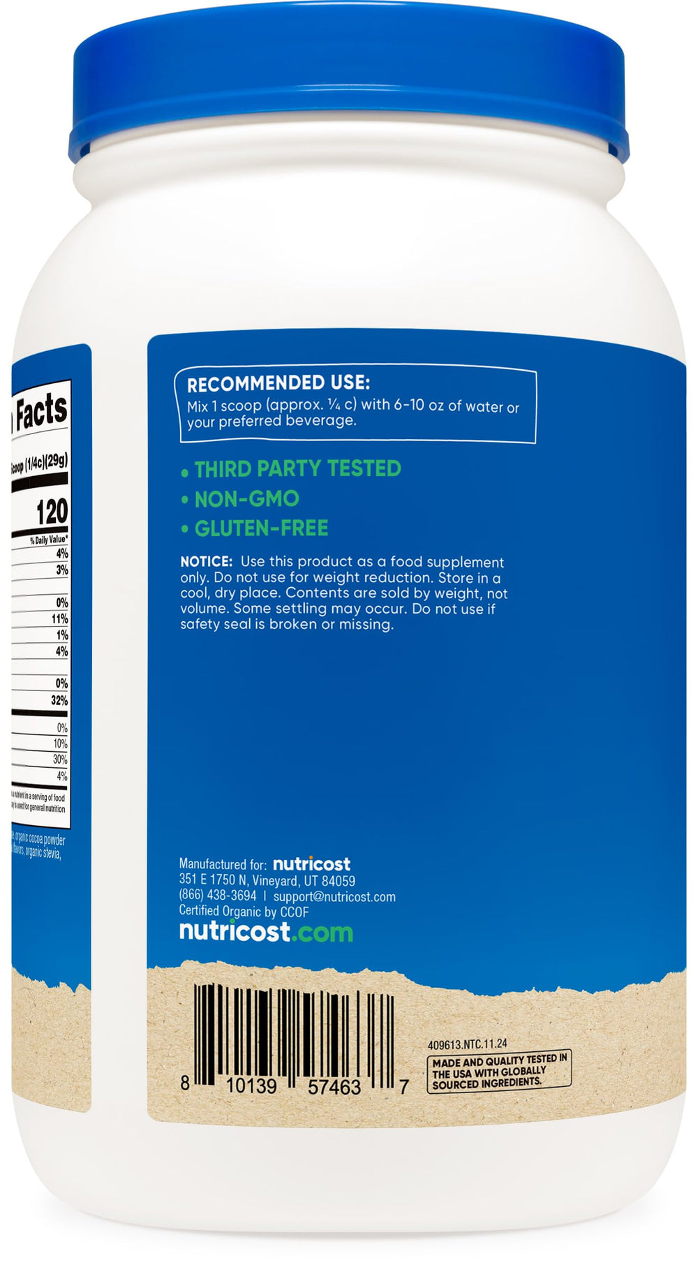 Nutricost Pea Protein shaker shows easy mix for smoothies