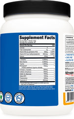 Nutricost Pre-Workout scoop with glass for easy mixing before training.
