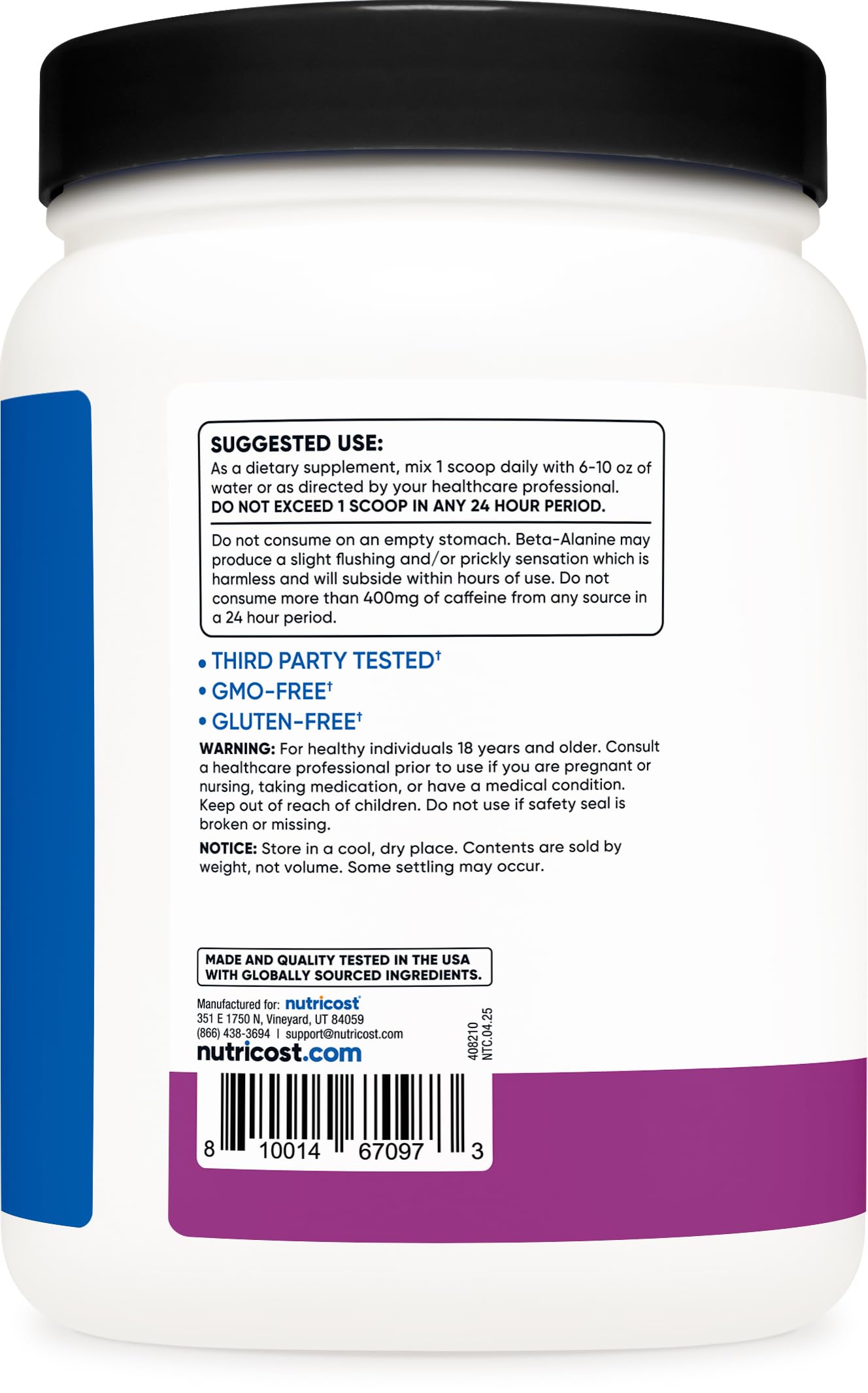 Nutricost Pre-X Xtreme grape powder being mixed in water for a shake.
