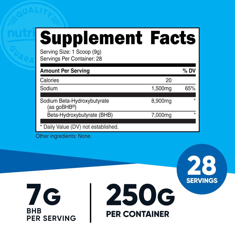 Nutricost unflavored BHB powder poured into a shake for versatile use