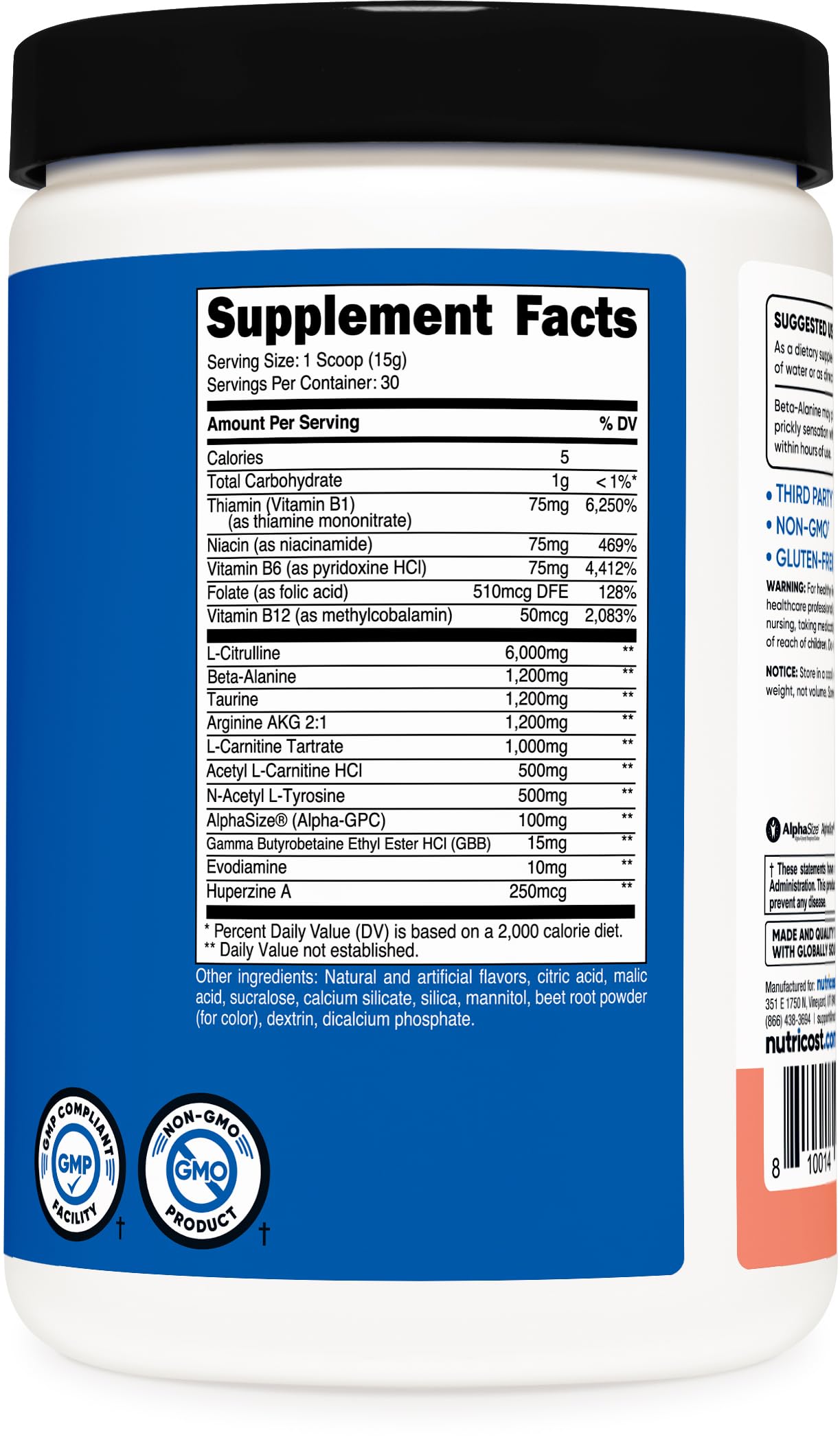 Nutricost Stim-Free Pre-Workout dissolved-ice suggests refreshing pink lemonade on ice