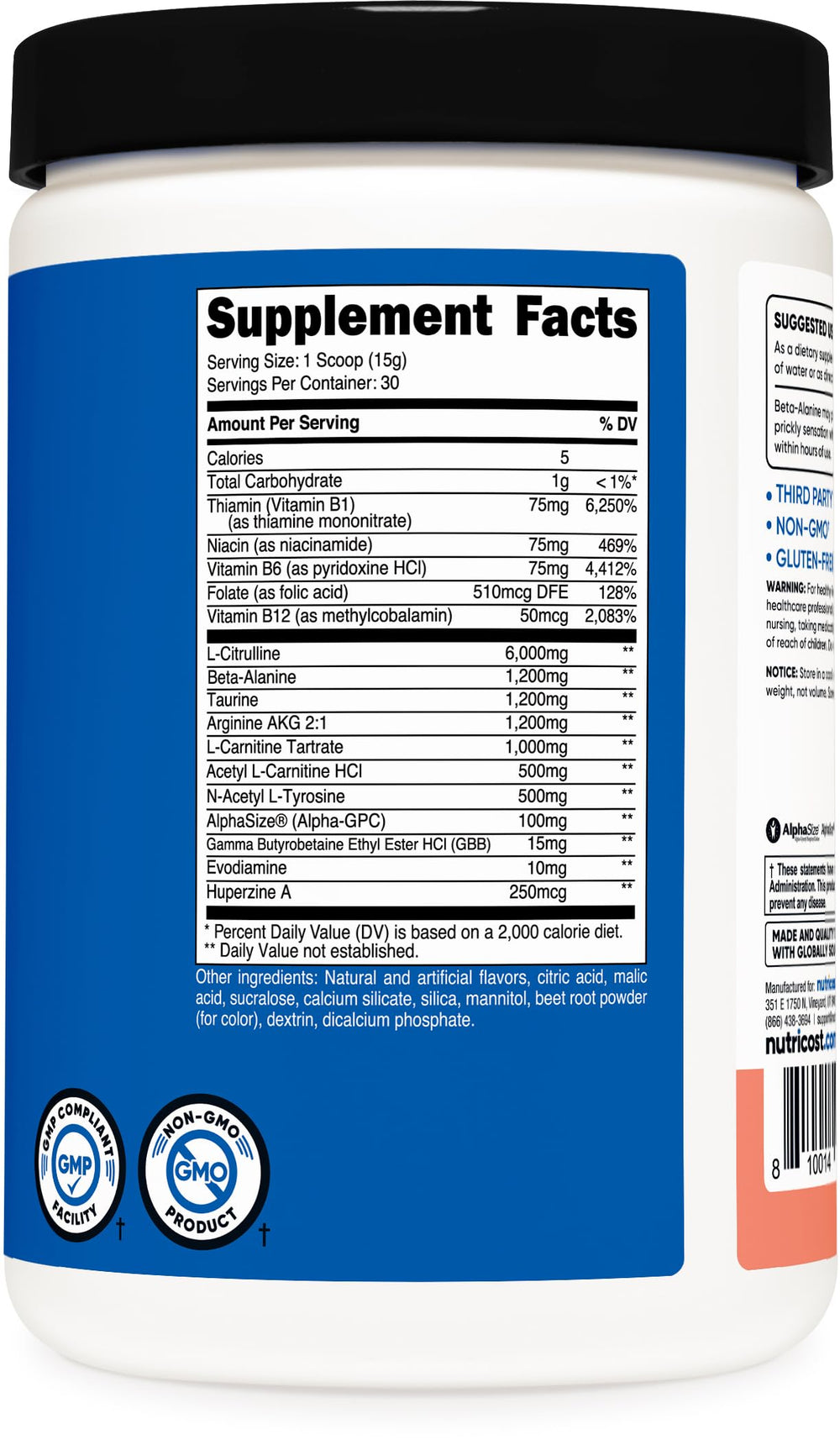 Nutricost Stim-Free Pre-Workout dissolved-ice suggests refreshing pink lemonade on ice