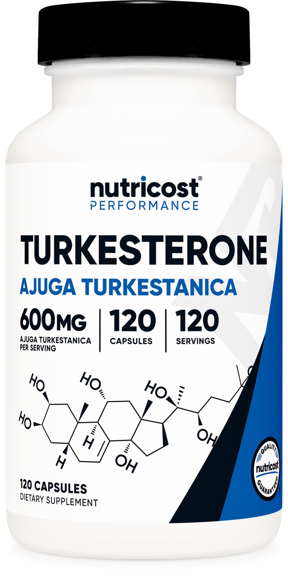 Nutricost Turkesterone 600mg bottle front for daily wellness routines