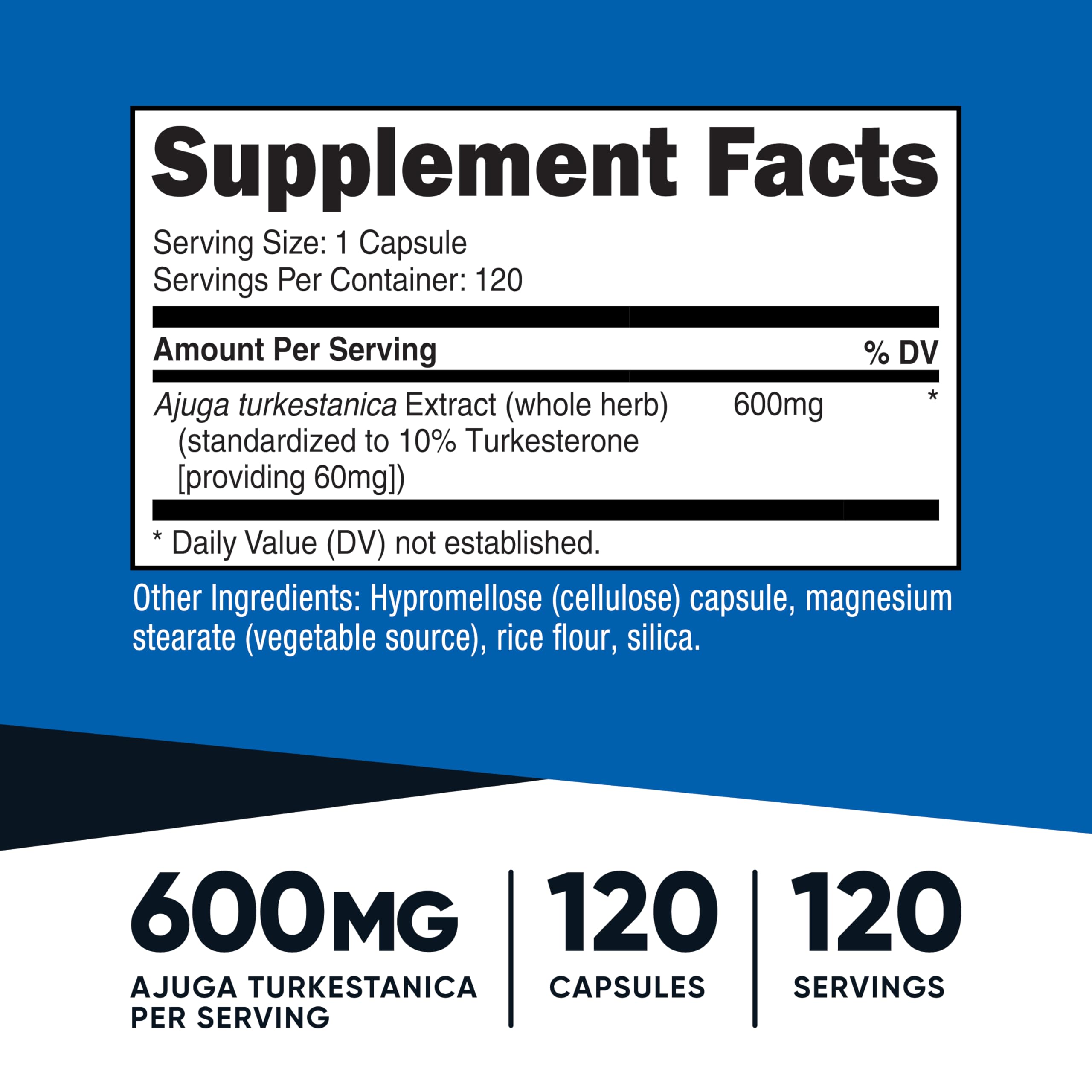 Nutricost Turkesterone 600mg capsules for convenient daily intake