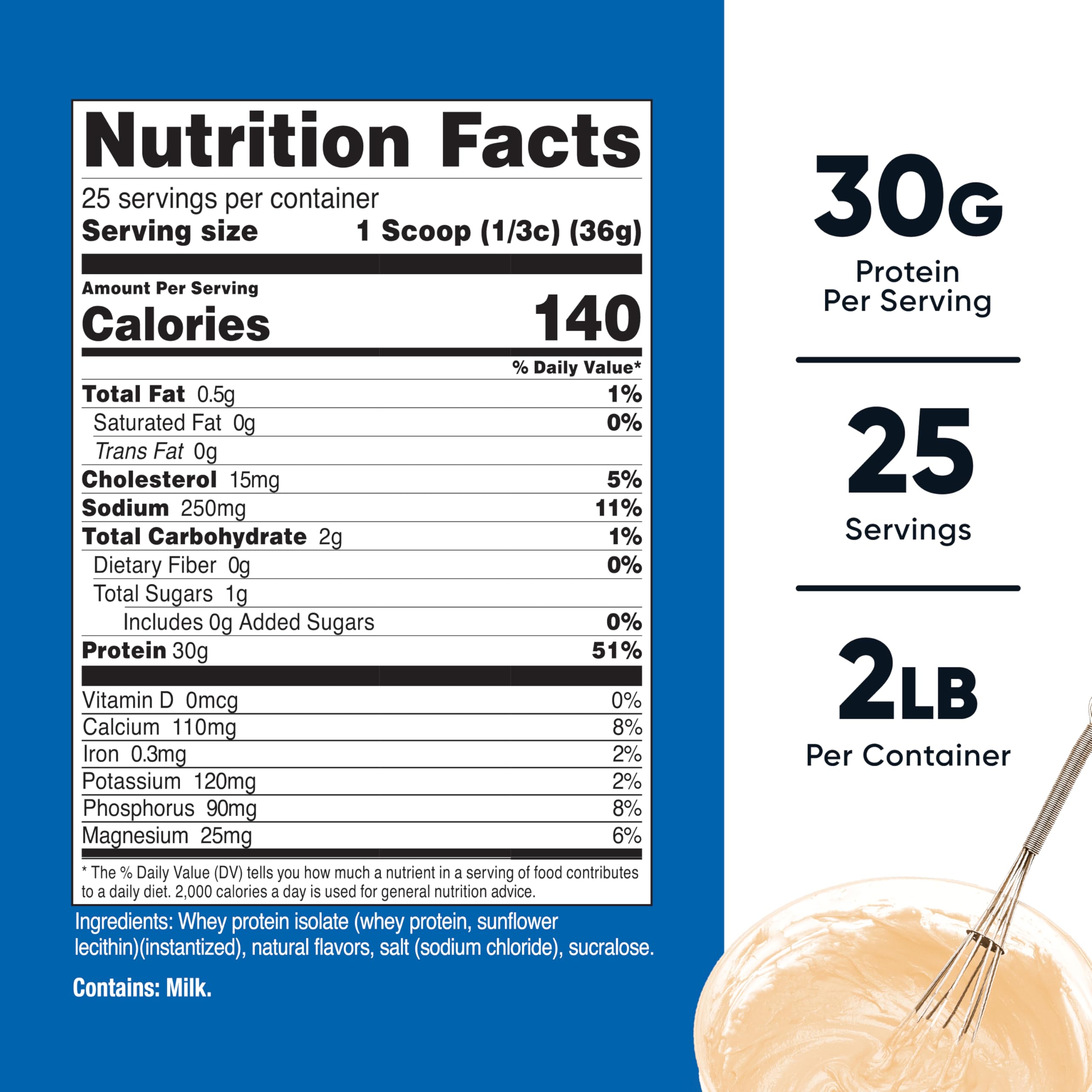 Nutricost Whey Isolate Cake Batter scoop, ready-to-mix portion for shakes