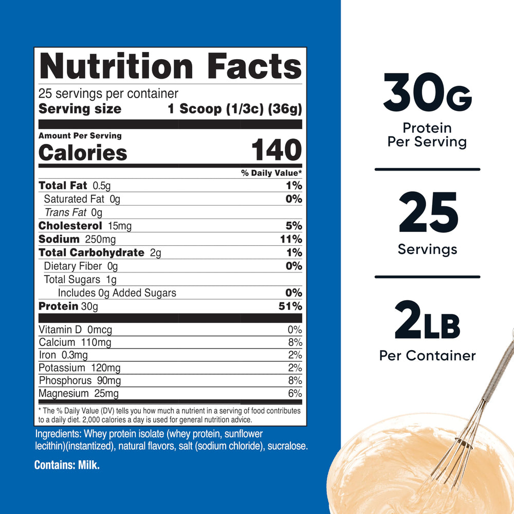 Nutricost Whey Isolate Cake Batter scoop, ready-to-mix portion for shakes