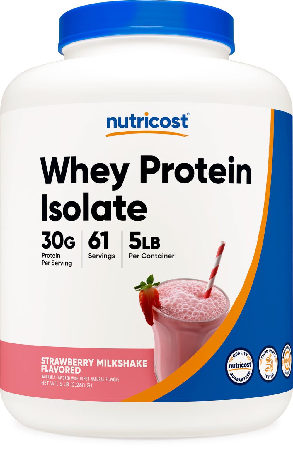 Nutricost Whey Isolate Strawberry Milkshake bottle for convenient workouts