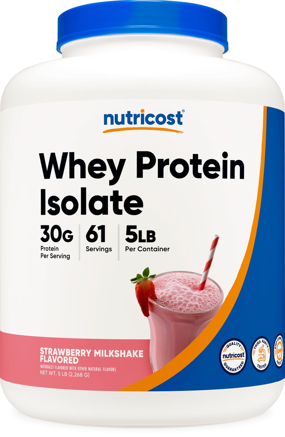 Nutricost Whey Isolate Strawberry Milkshake bottle for convenient workouts