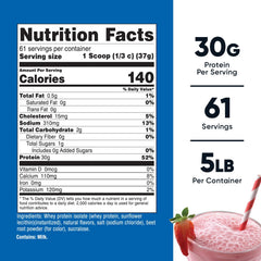 Nutricost Whey Isolate Strawberry Milkshake scoop showing precise serving