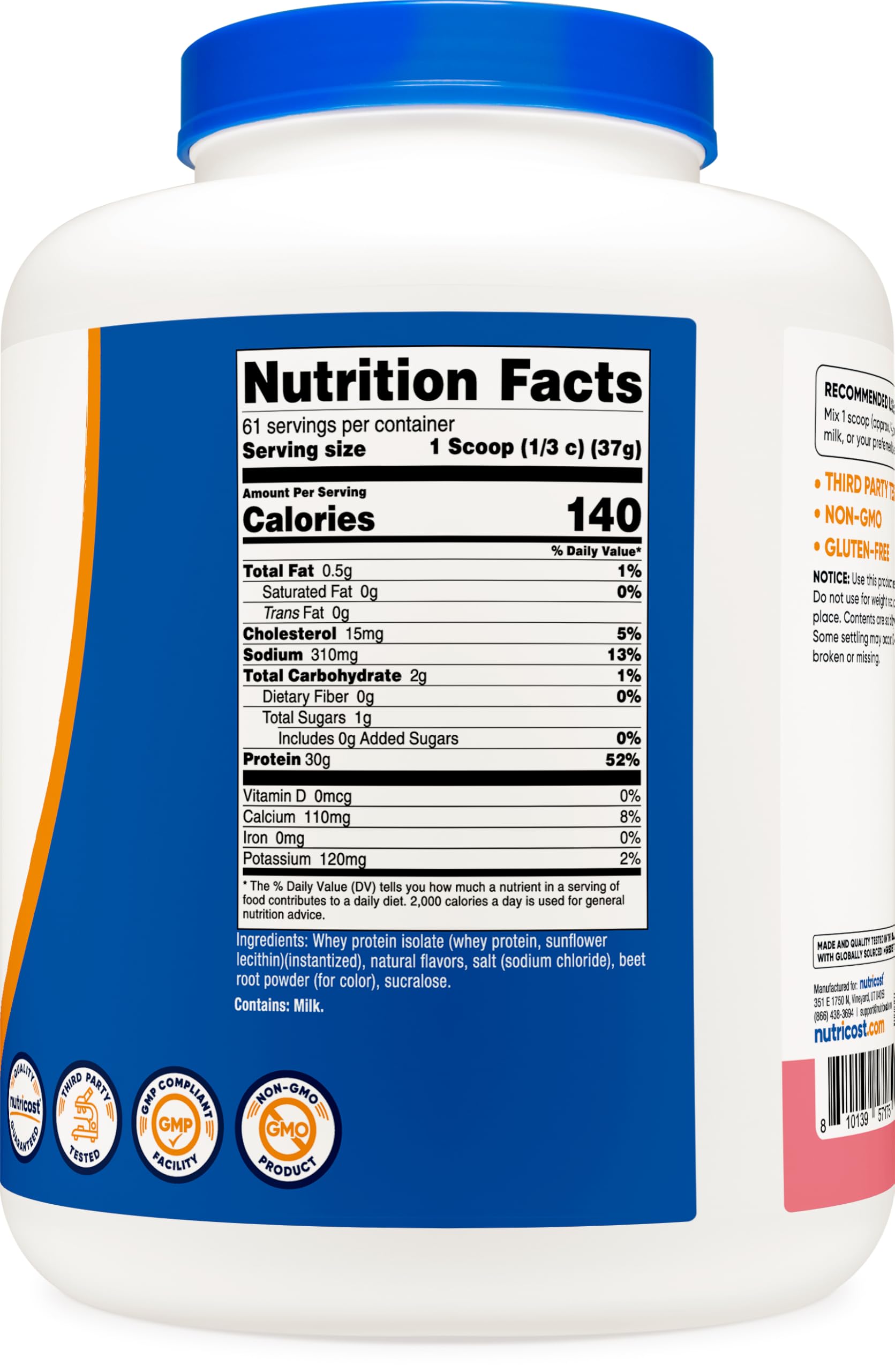 Nutricost Whey Isolate Strawberry Milkshake shake-glass ready-to-drink vibe