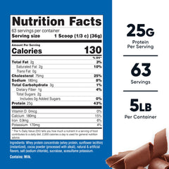 Nutricost Whey Protein Concentrate Chocolate bottle back shows ingredients and notes