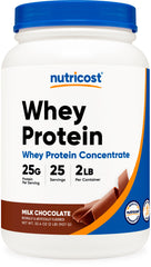 Nutricost Whey Protein Concentrate Chocolate bottle pour for post-workout convenience