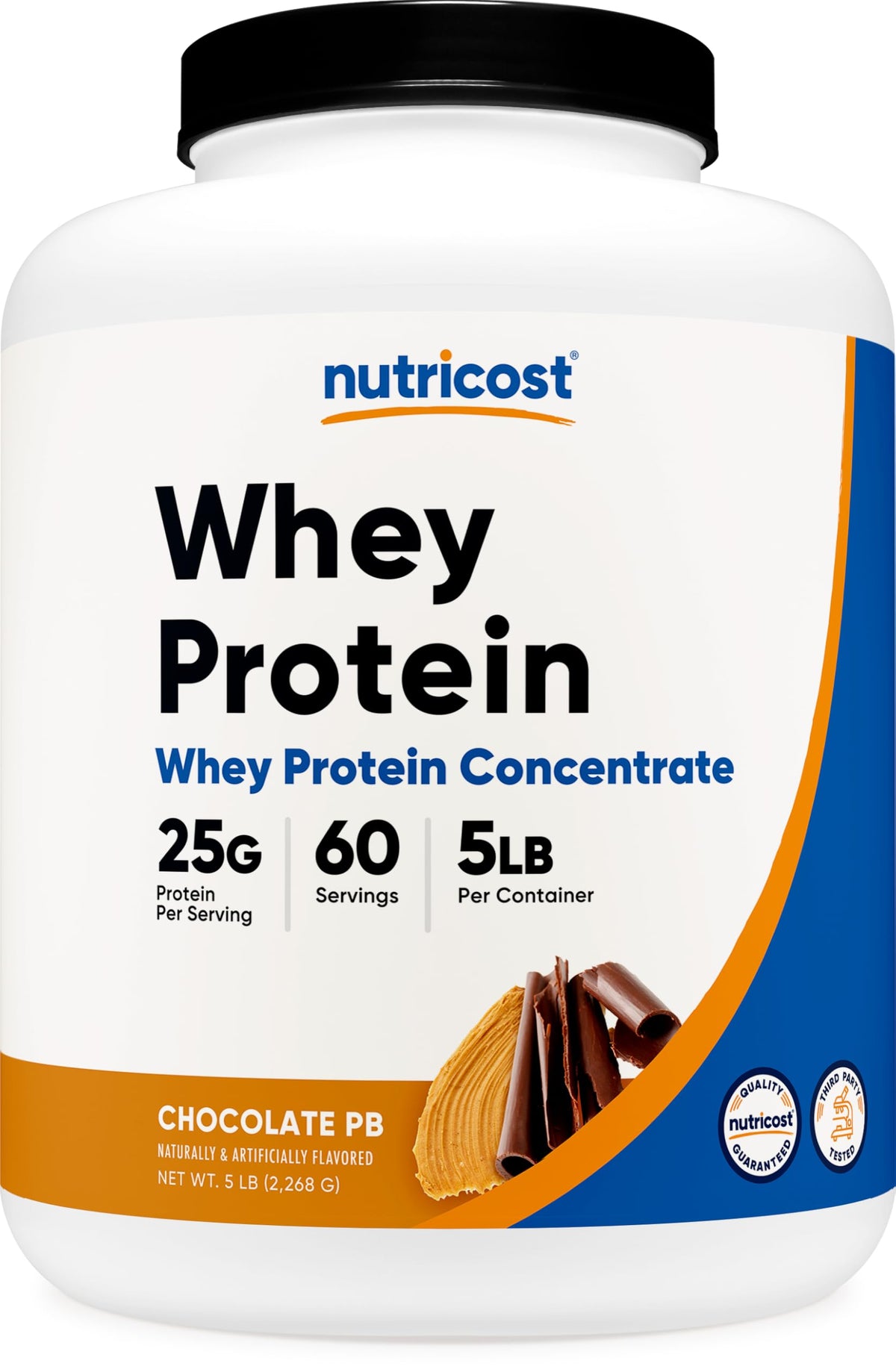 Nutricost Whey Protein Concentrate Chocolate Peanut Butter jar for daily protein boost.