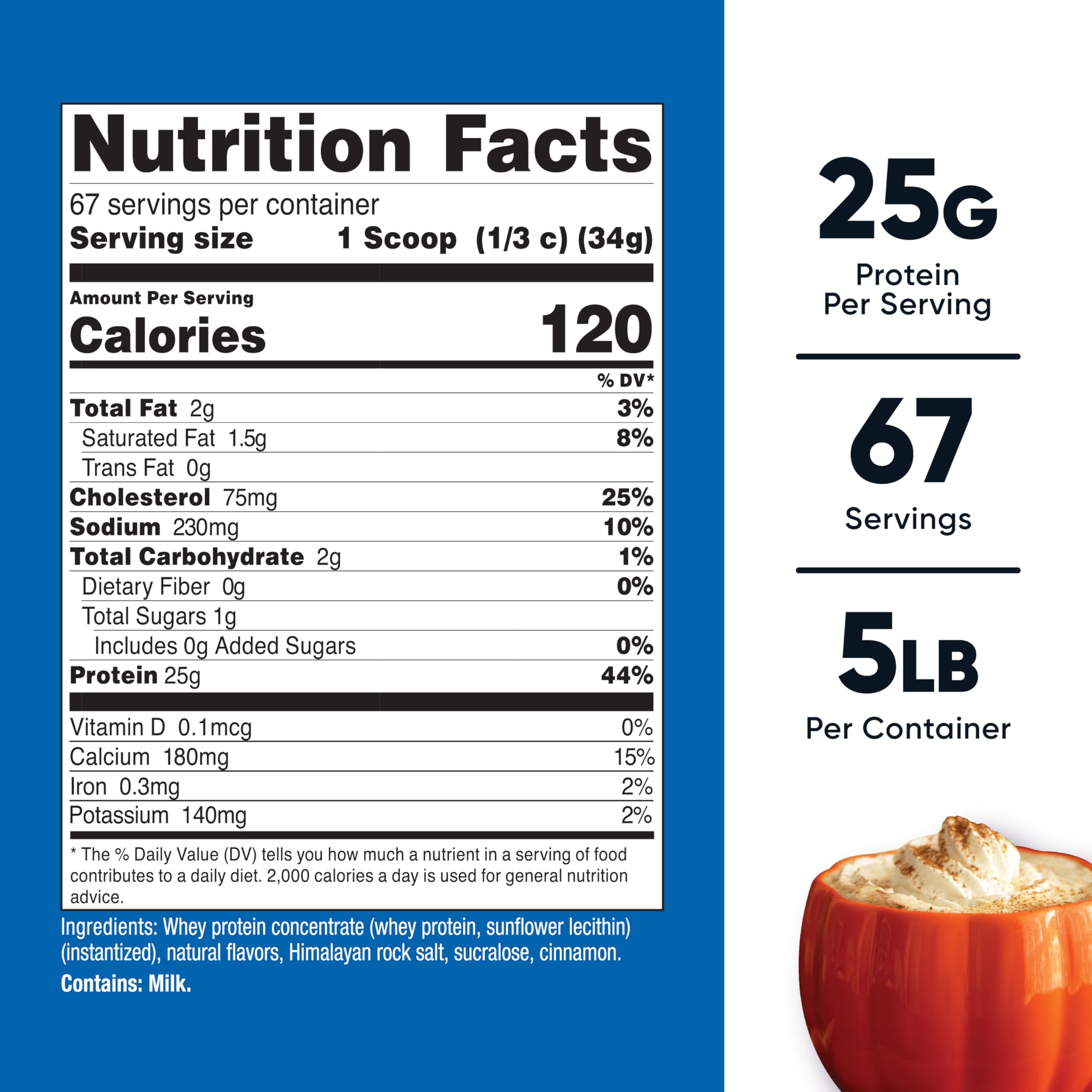 Nutricost pumpkin spice powder measured for a quick smoothie