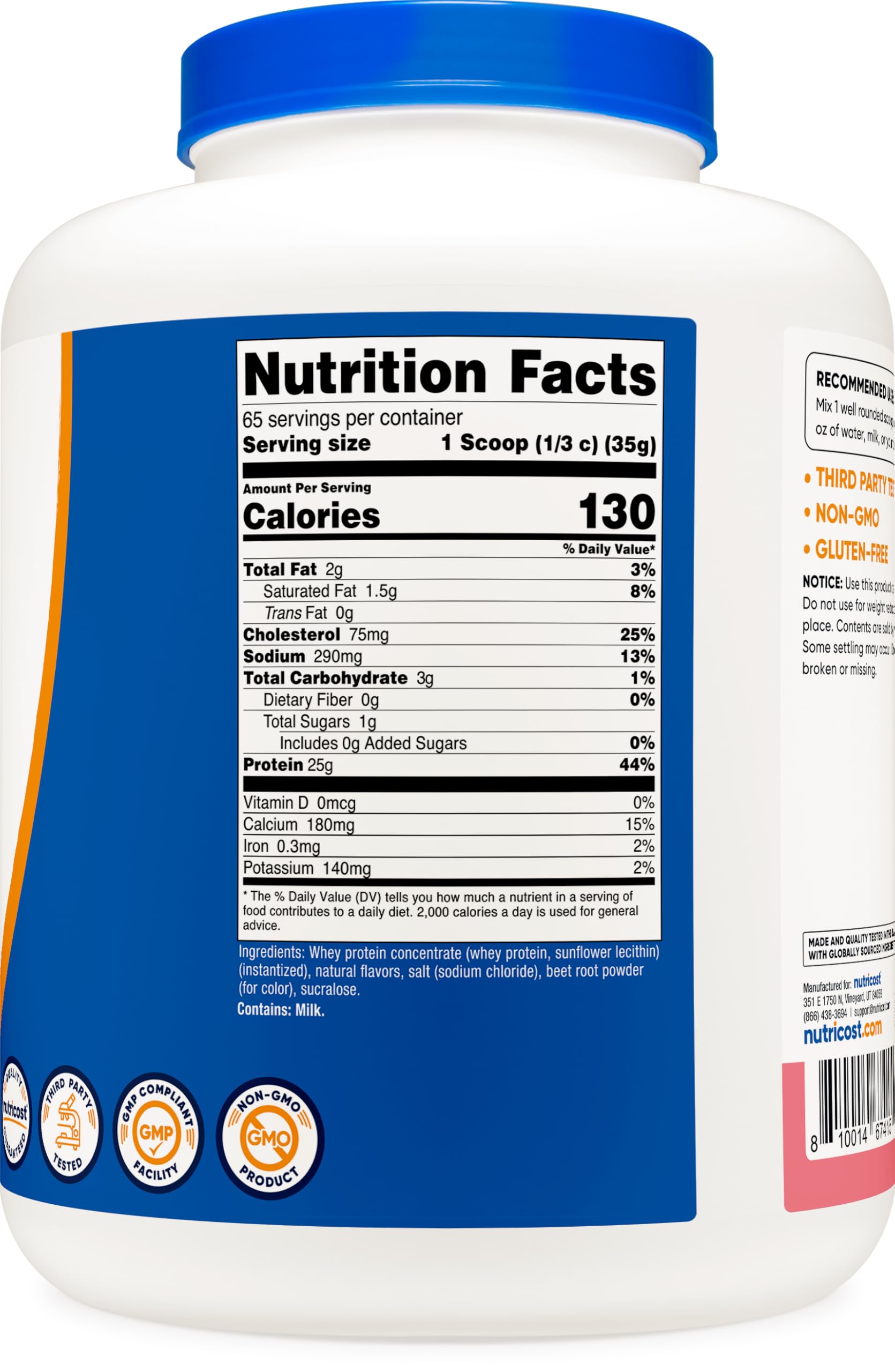 Nutricost shake mix with fresh berries, ideal post-workout smoothie.