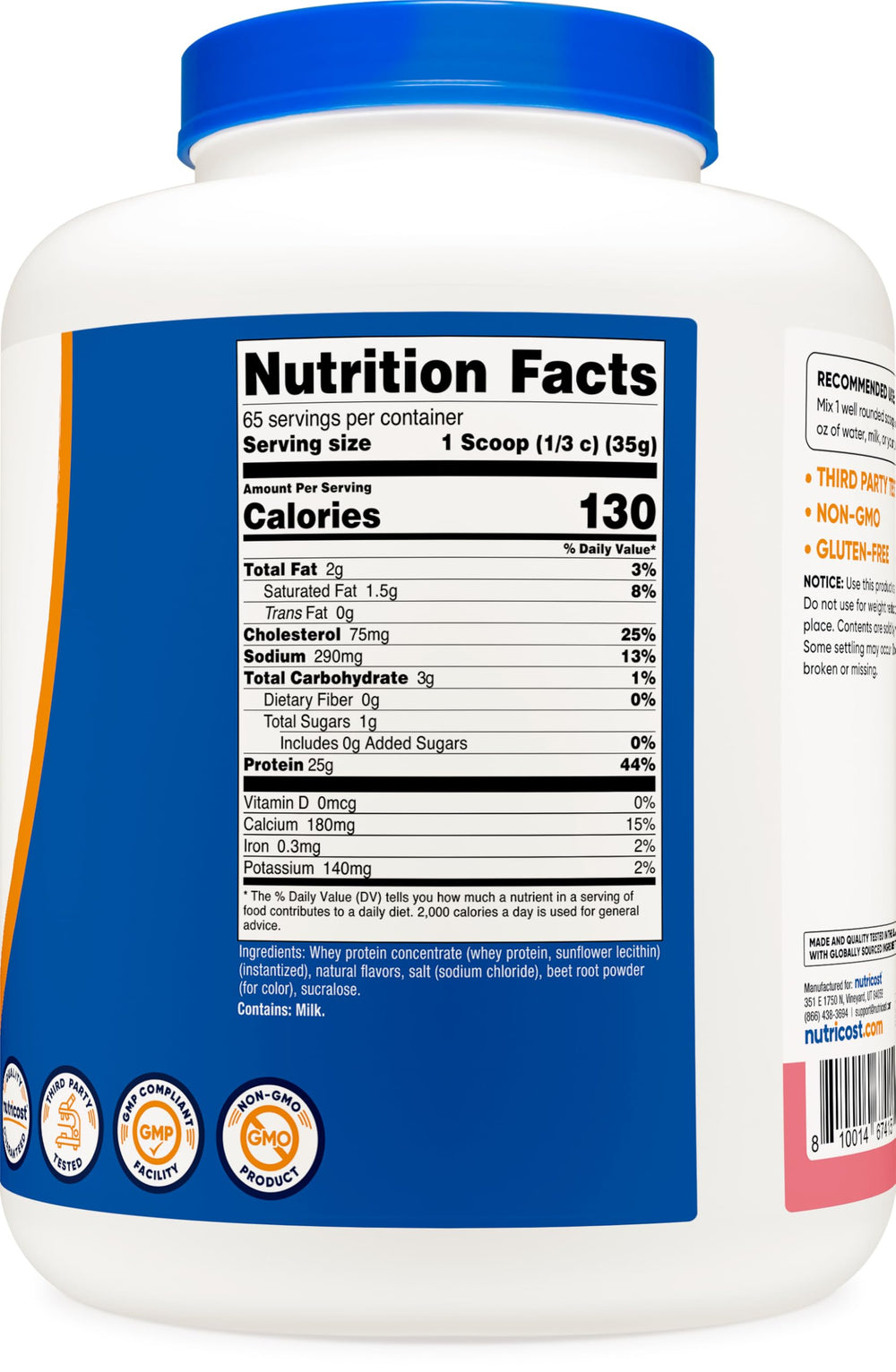 Nutricost shake mix with fresh berries, ideal post-workout smoothie.