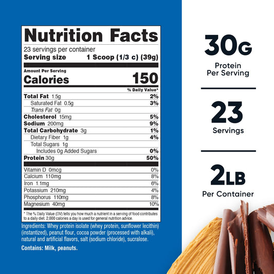 Nutricost Whey Protein Isolate Chocolate Peanut Butter scoop enables easy post-workout portions.