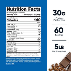 Nutricost Whey Protein Isolate Mocha serving scoop for quick post-workout protein.