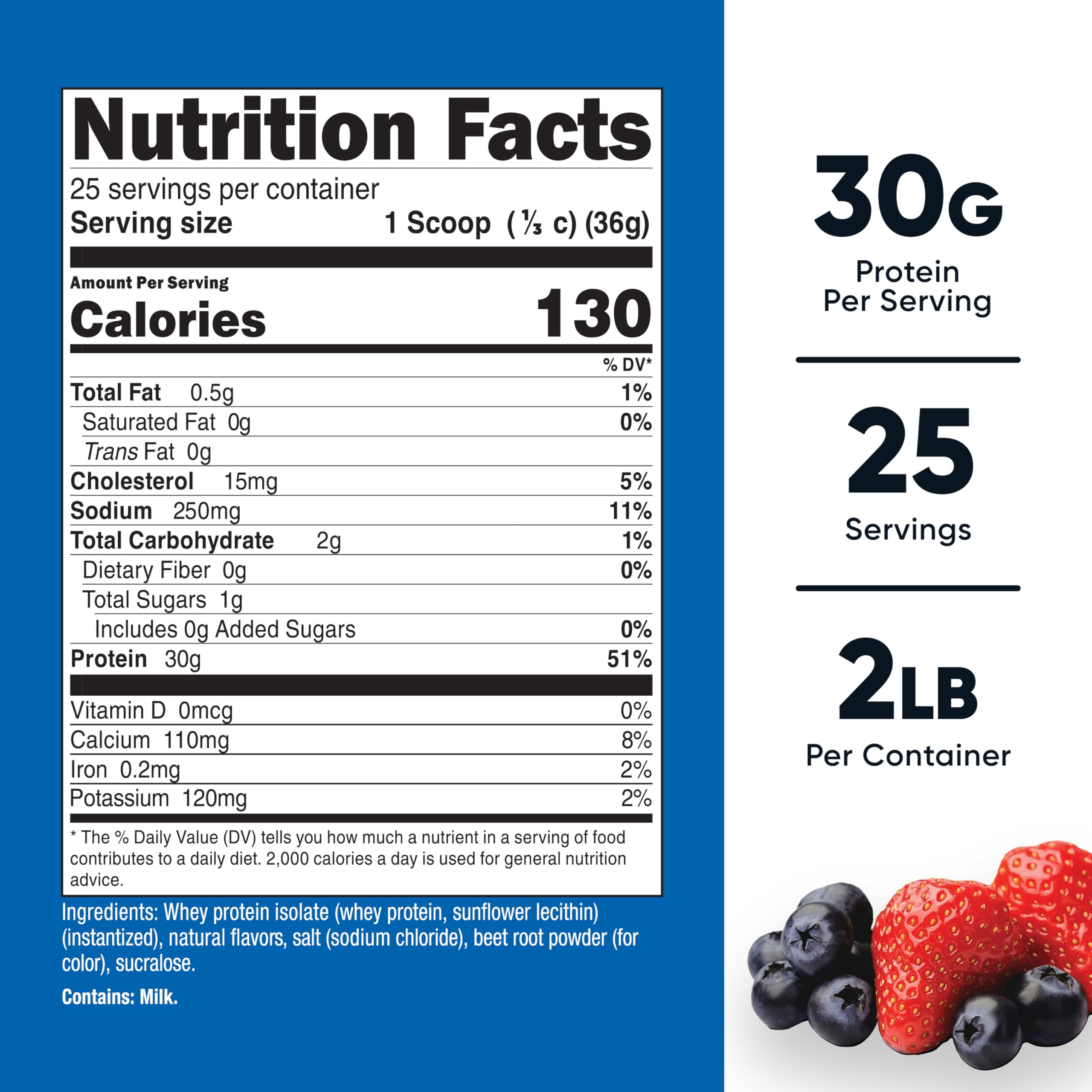 Nutricost Strawberry Acai whey protein scoop showing convenient serving