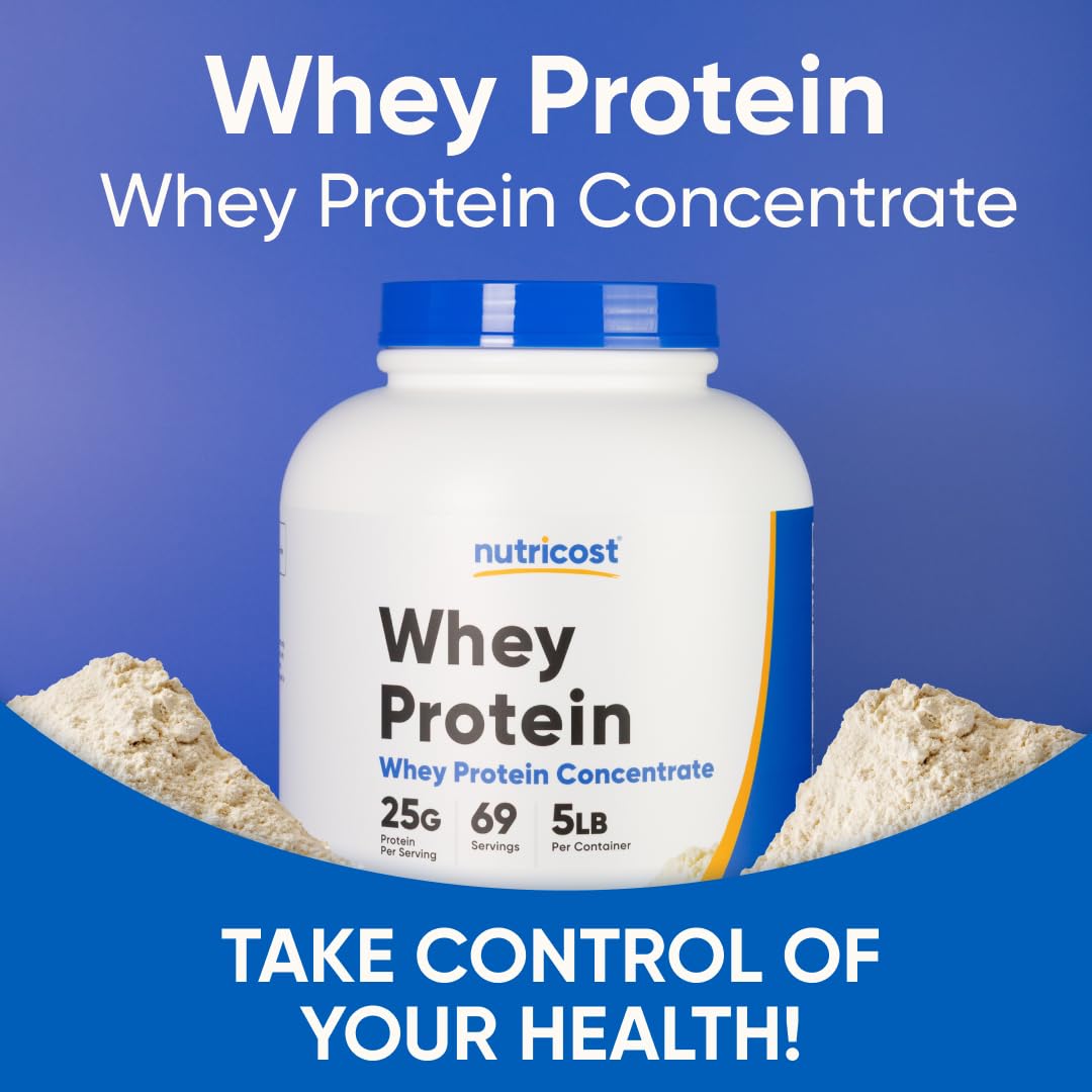 Nutricost Whey Protein Scoop Closeup emphasizes convenient dosing and quick mixability.