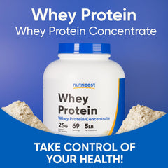 Nutricost Whey Protein Scoop Closeup emphasizes convenient dosing and quick mixability.