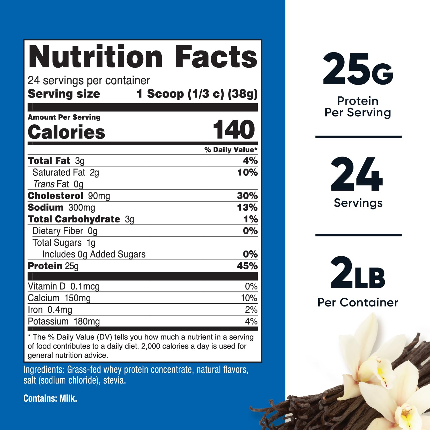 Nutricost Vanilla whey powder container with scooper for easy measuring