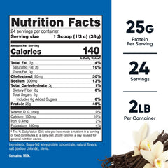 Nutricost Vanilla whey powder container with scooper for easy measuring