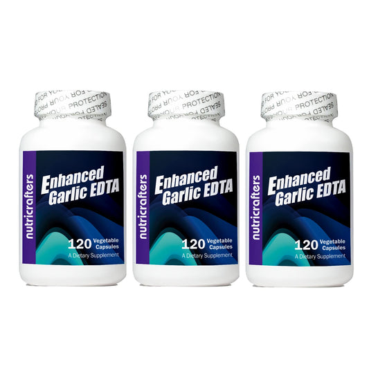 NutriCrafters Enhanced Garlic EDTA bottle front view highlights high-potency formula for daily wellness
