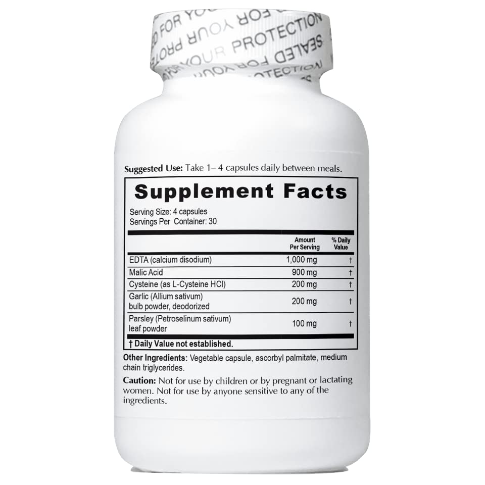 NutriCrafters Enhanced Garlic EDTA label close-up shows ingredients and USA-made quality cues