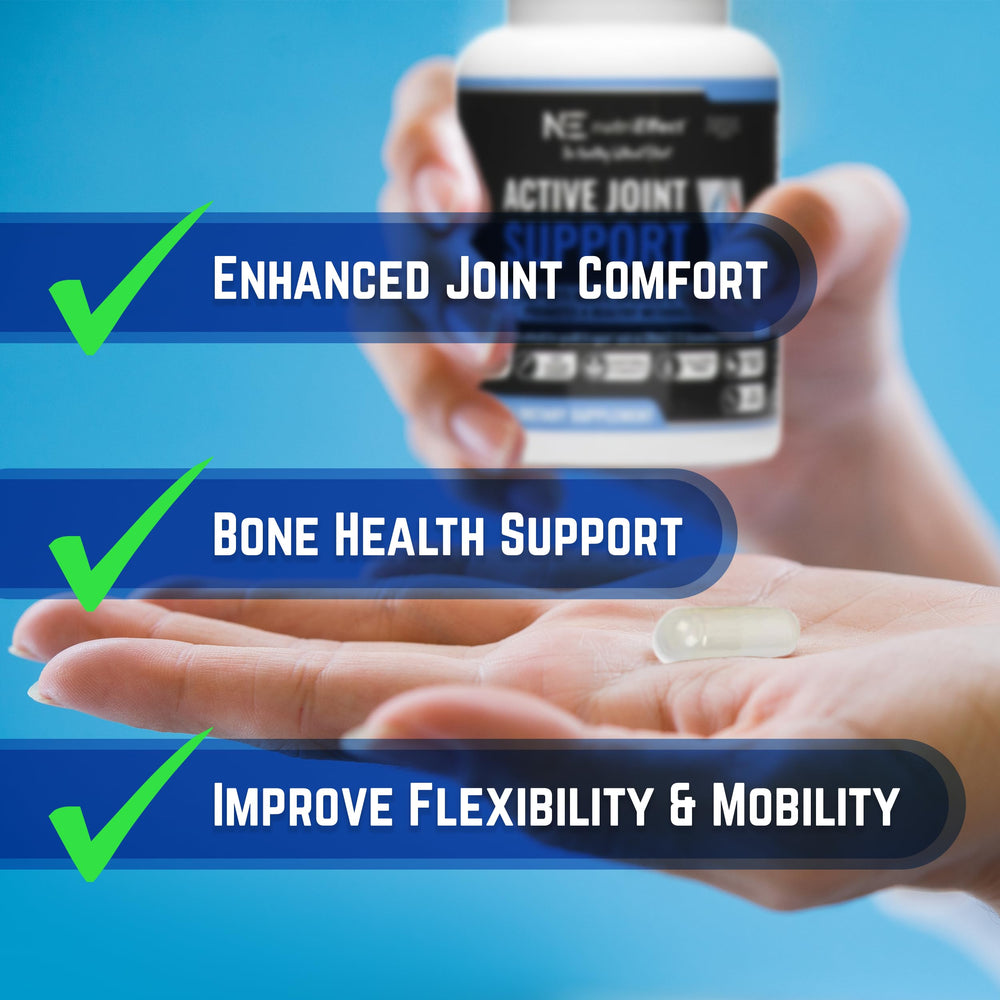 nutrieffect Active Joint Support bone health graphic illustrating calcium and vitamin D