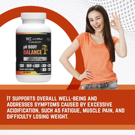 NutriEffect pH Balance tablets closeup shows a compact daily mineral supplement