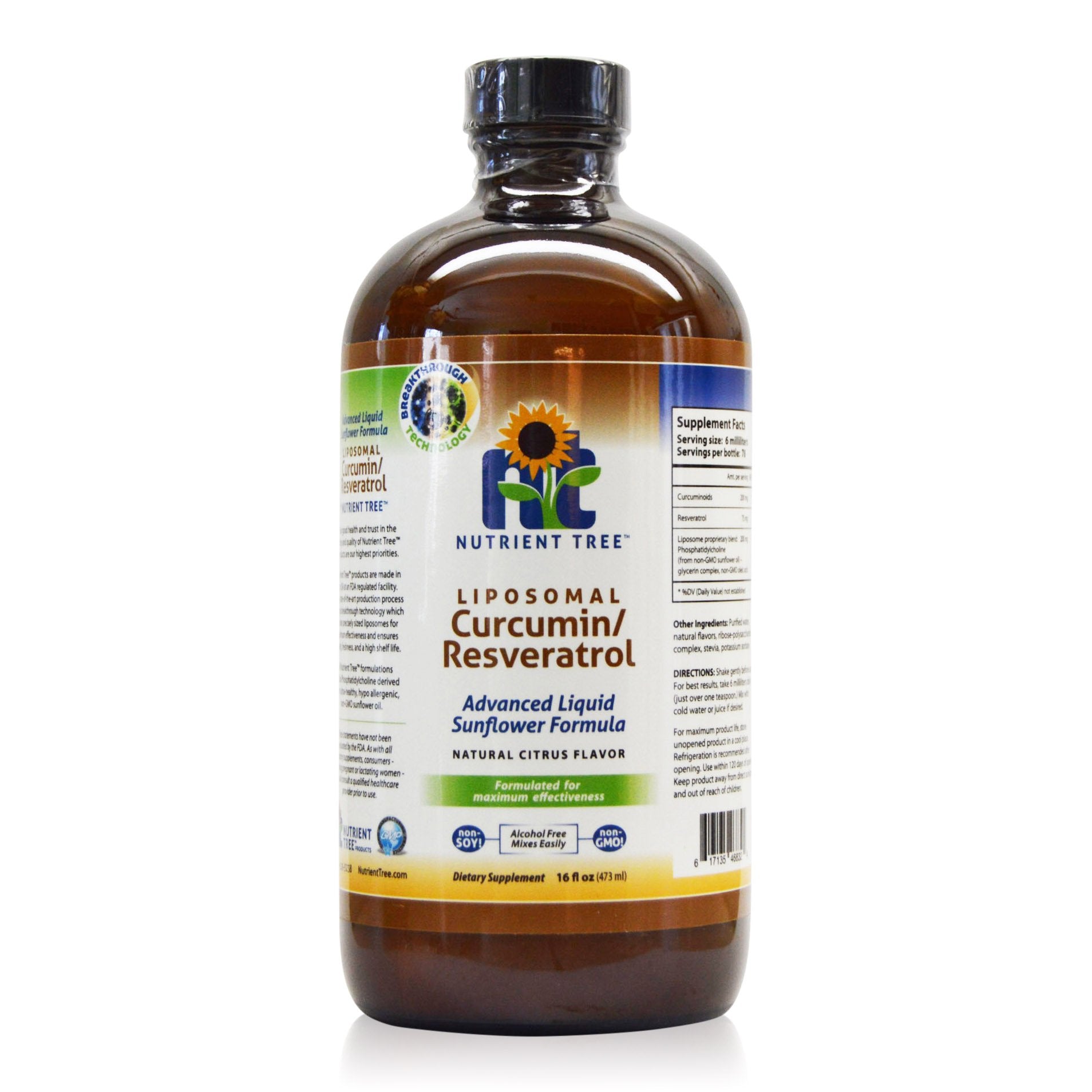 Nutrient Tree Liposomal Curcumin bottle with turmeric for enhanced absorption.