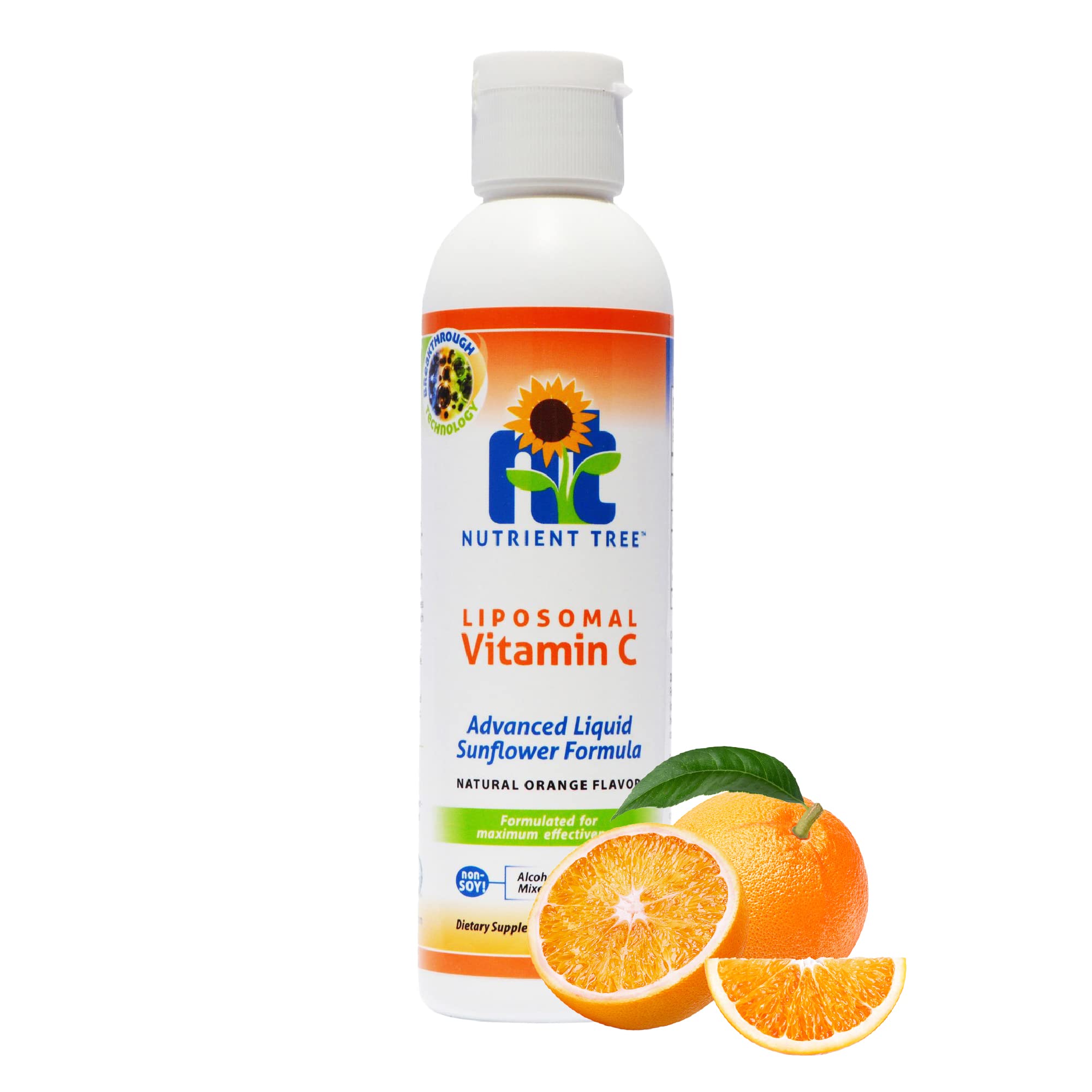 Nutrient Tree Liposomal Vitamin C bottle with dropper for easy dosing.