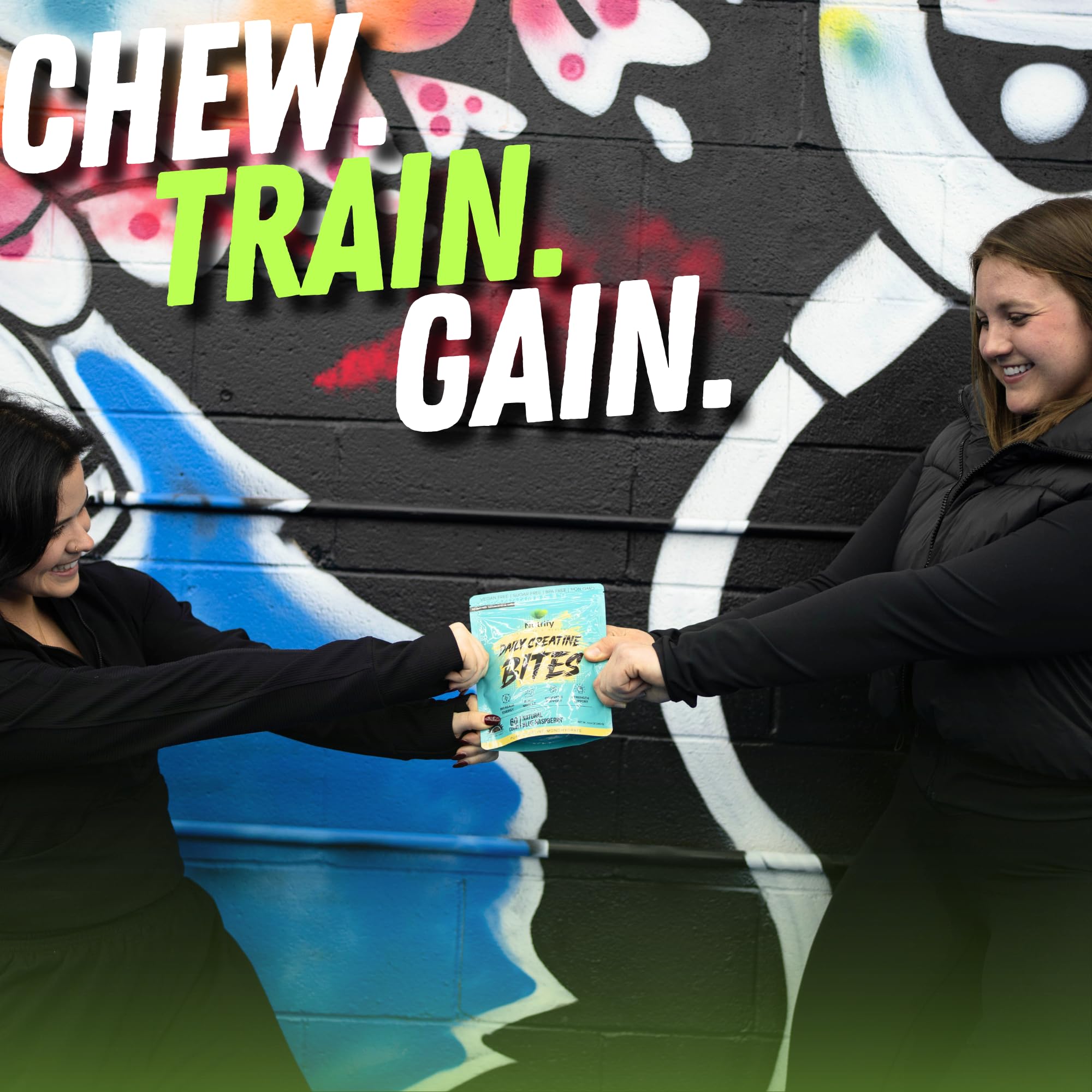 Nutrify Melon Mania flavor gummies with glossy finish.