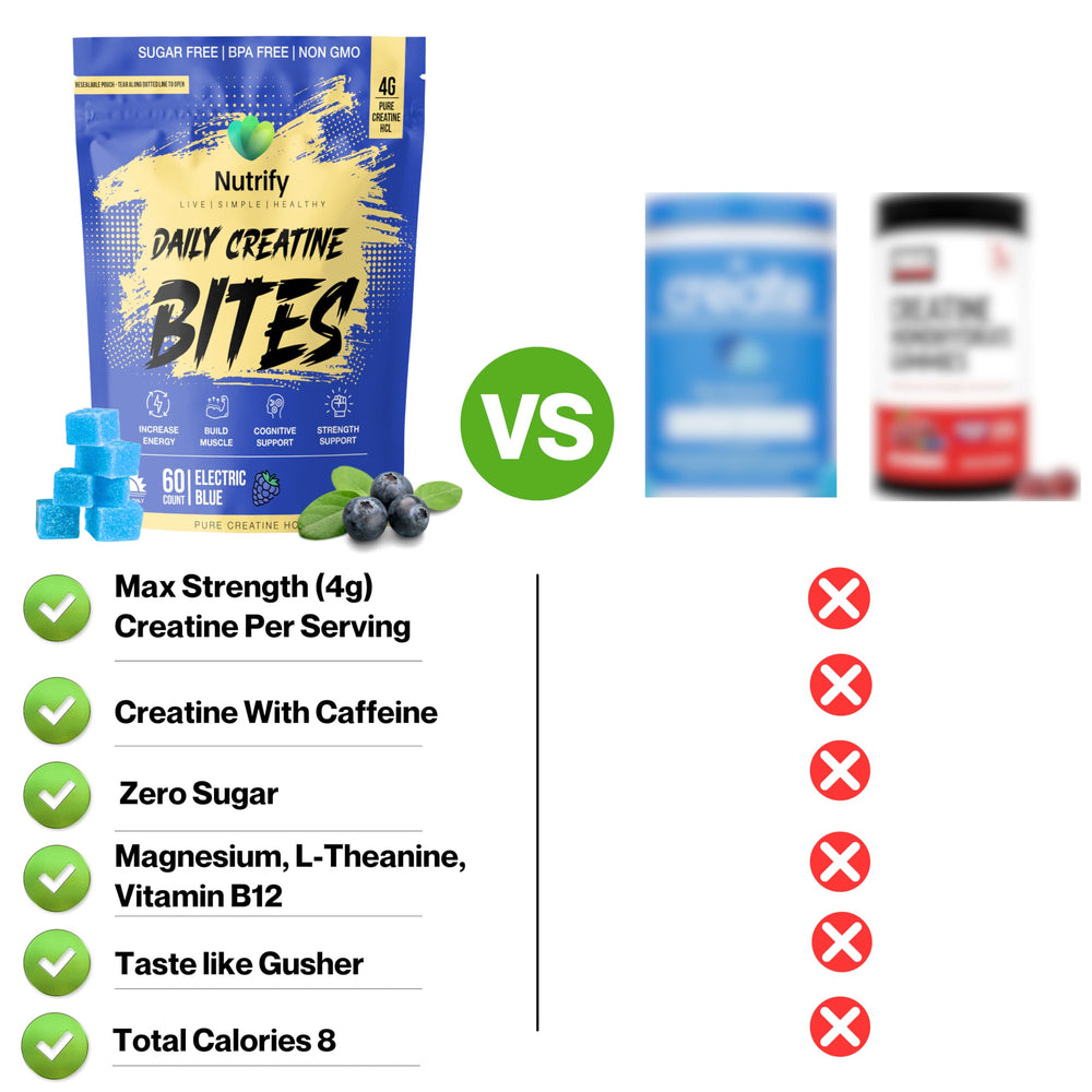 Nutrify Daily Creatine Gummies strawberry close-up highlights flavorful energy support