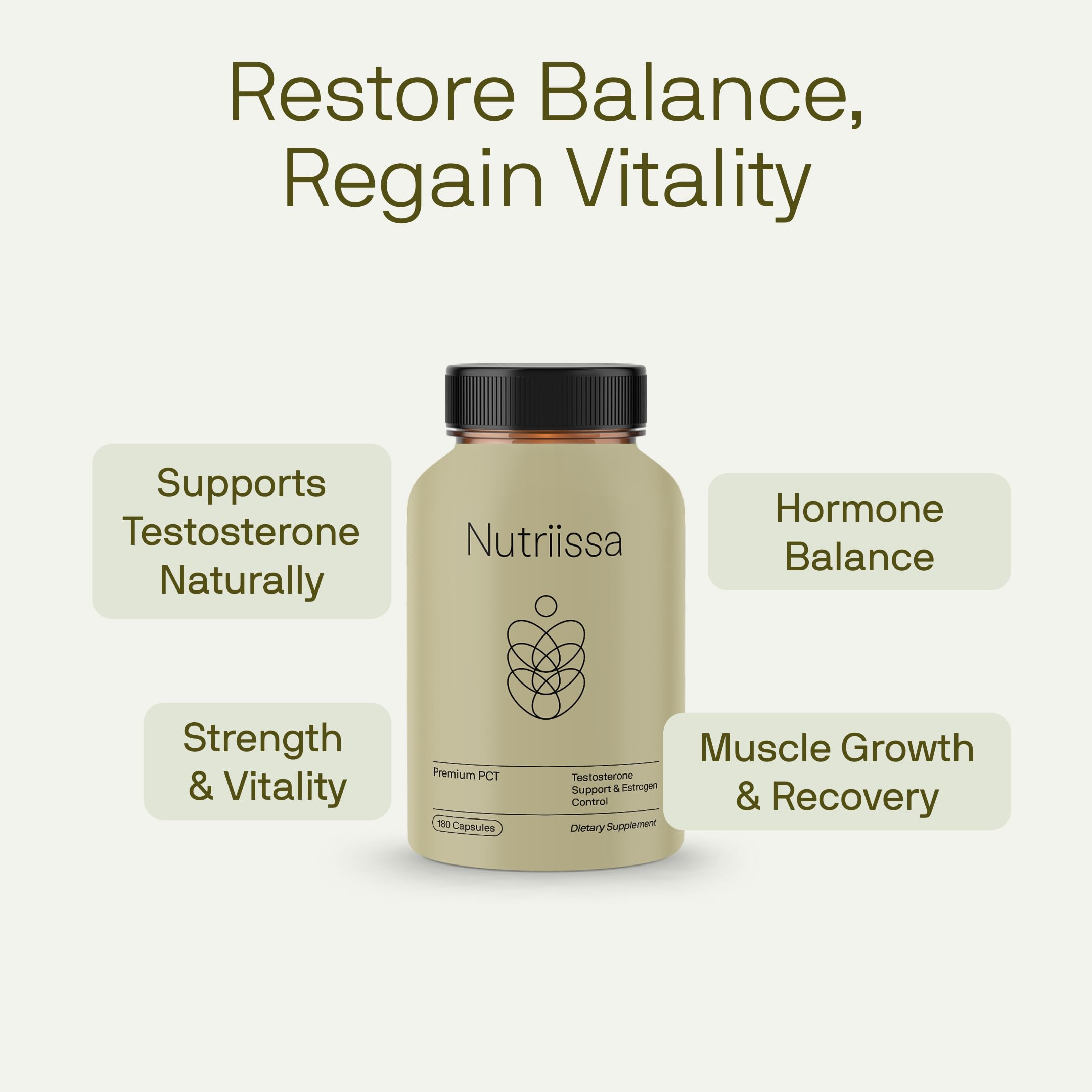 Nutriissa PCT bottle with lab-certified seal demonstrates third-party testing and transparency.