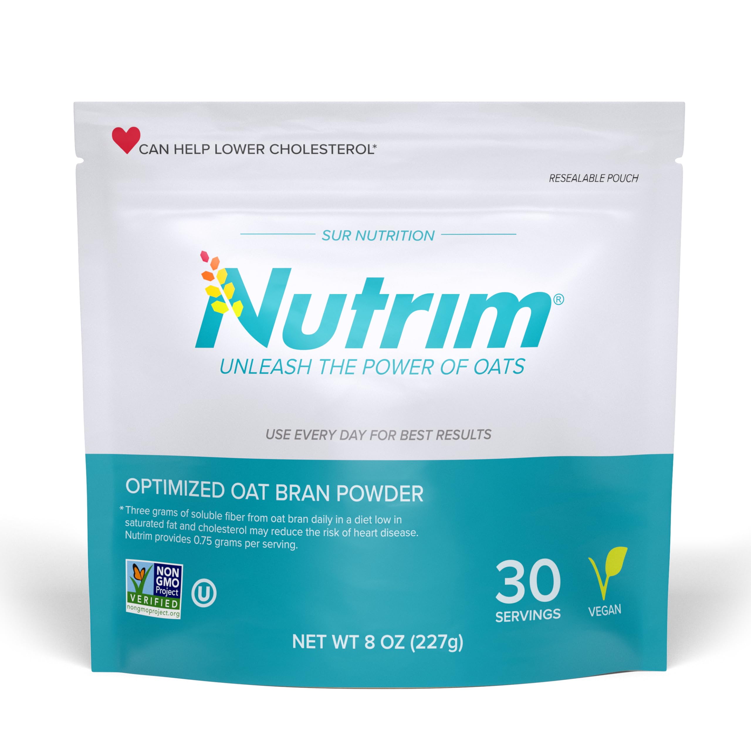 NUTRIM Oat Bran Powder bottle ready for daily fiber boost