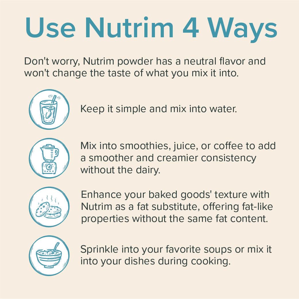 NUTRIM Oat Bran Powder stirred into a bowl of oatmeal