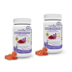 NutriMagic Brain Booster strawberry gummies for kids supporting focus and attention.