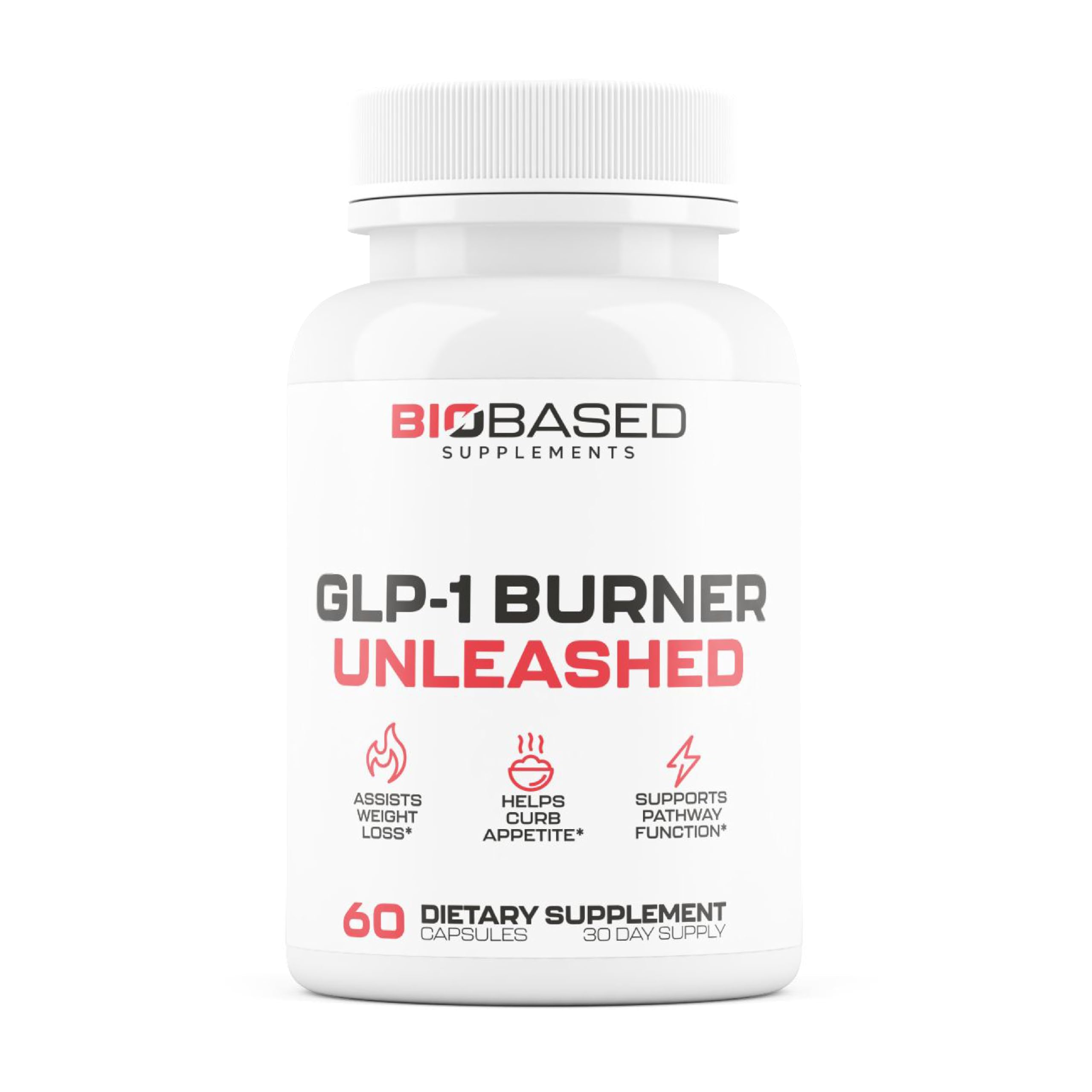 Nutrimend IQ GLP-1 Burner bottle view shows capsules for daily weight management support