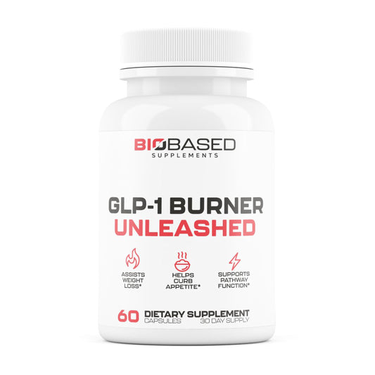 Nutrimend IQ GLP-1 Burner bottle view shows capsules for daily weight management support