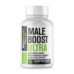 Nutrimend IQ Male Boost Ultra bottle close-up showing capsules for workout energy.