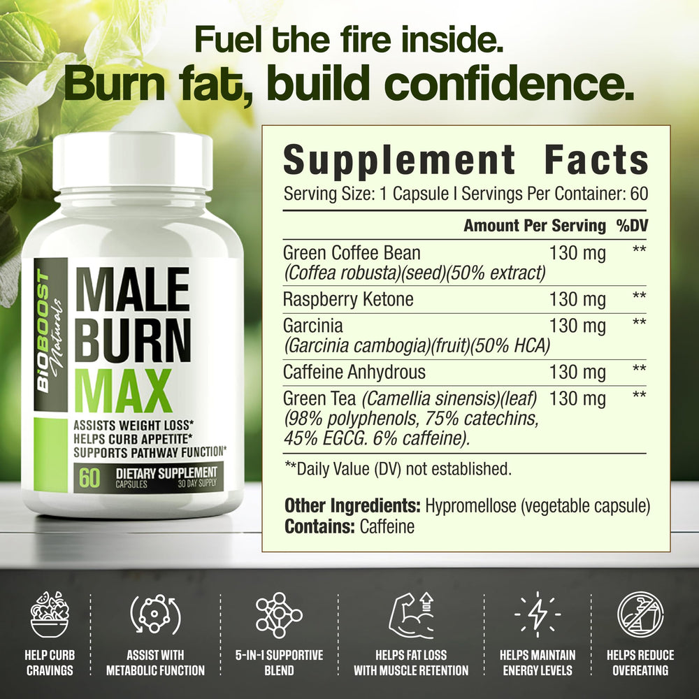 Nutrimend IQ Male Burn Max capsules close-up highlighting convenient daily intake