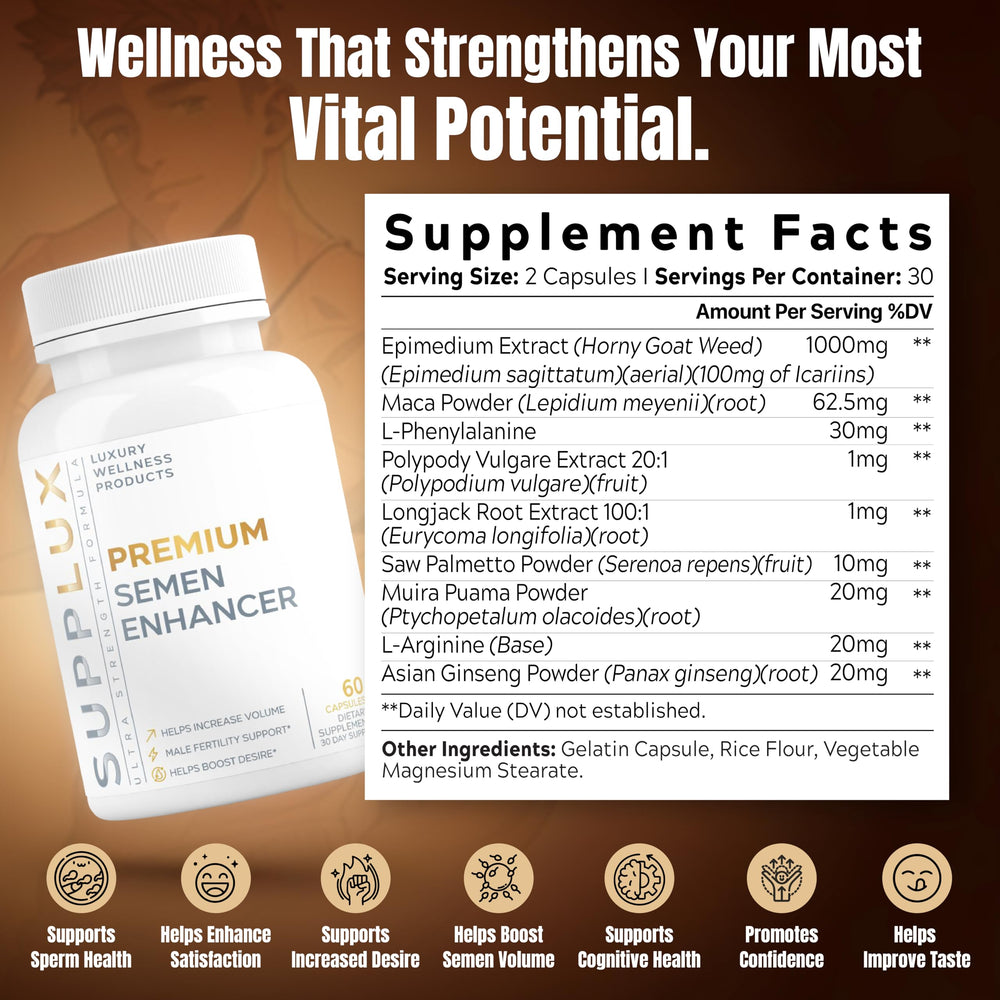 Nutrimend IQ Semen Volume Enhancer capsules ready for daily use to support vitality.