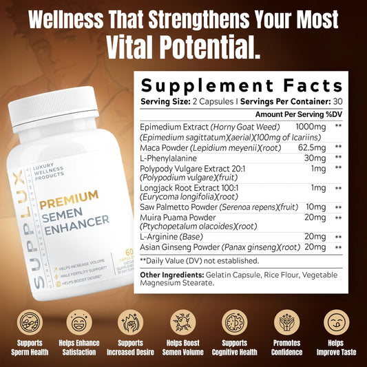 Nutrimend IQ Semen Volume Enhancer capsules ready for daily use to support vitality.