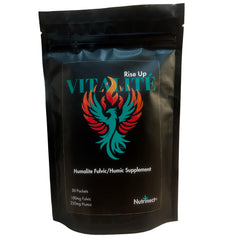 Nutrinect Vitalité Humalite powder close-up showing pure blend for daily energy support.